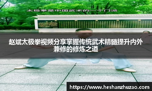 赵斌太极拳视频分享掌握传统武术精髓提升内外兼修的修炼之道